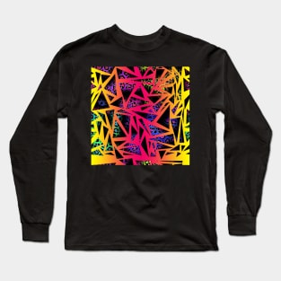 Colorful leopard skin texture with triangles Long Sleeve T-Shirt